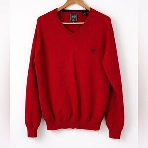 Chaps Cotton Cashmere V-Neck Sweater Red XL Classic  Men’s